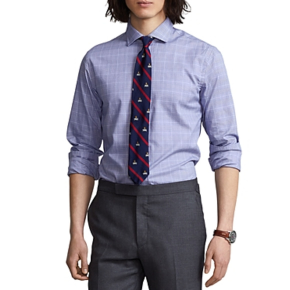 Polo Ralph Lauren Men Custom Fit Poplin Shirt Blue Size M/16 - Picture 1 of 2